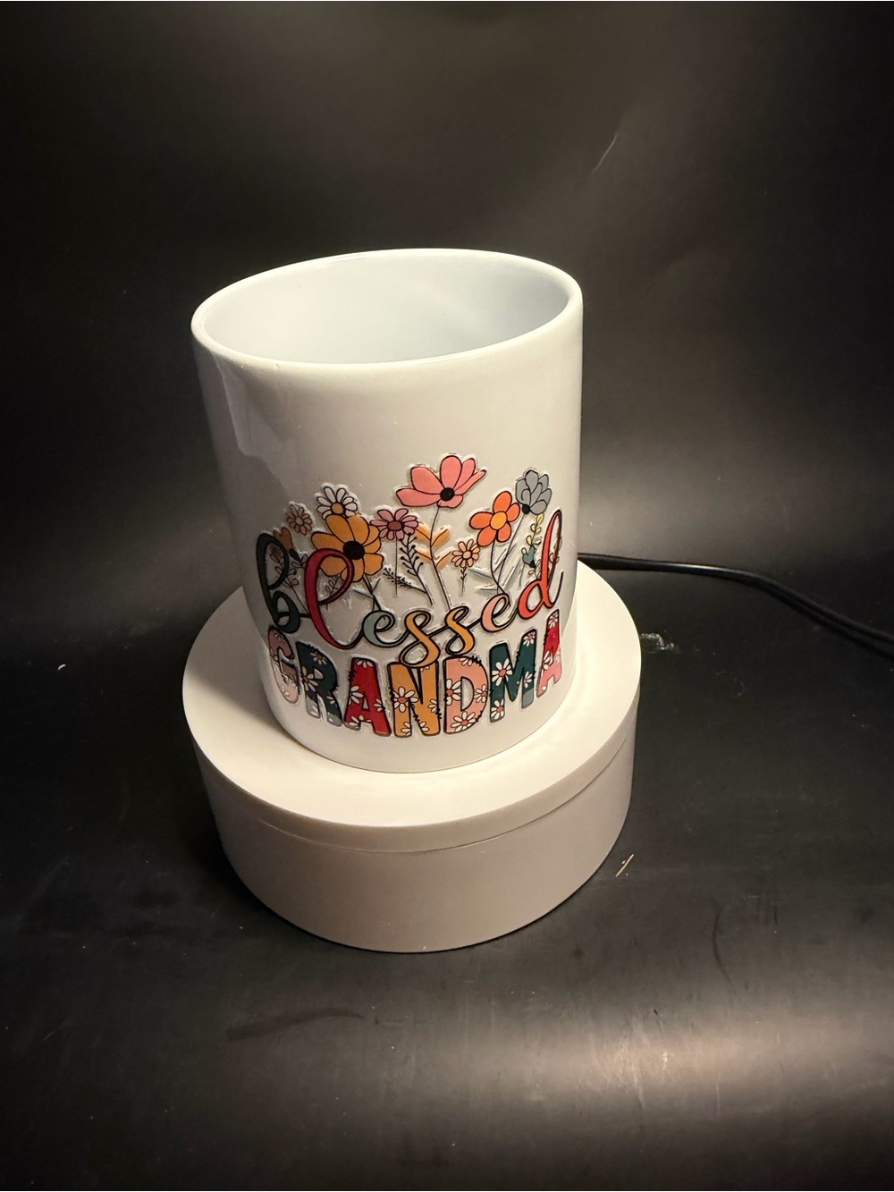 Blessed Grandma Floral Coffee Mug - White with Multicolor Design